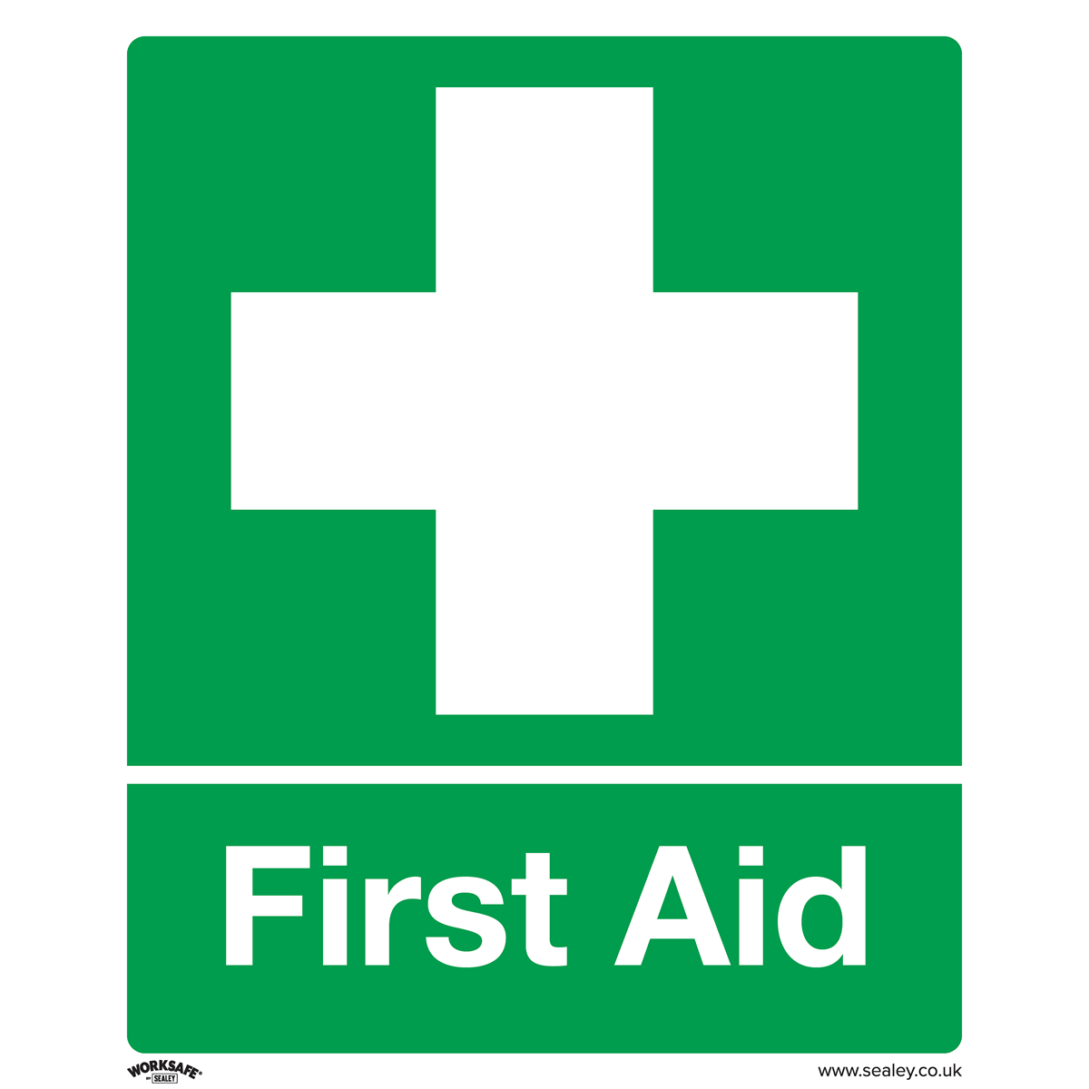 First Aid Safety Sign, Self-Adhesive Vinyl - Pack of 10 SS26V10