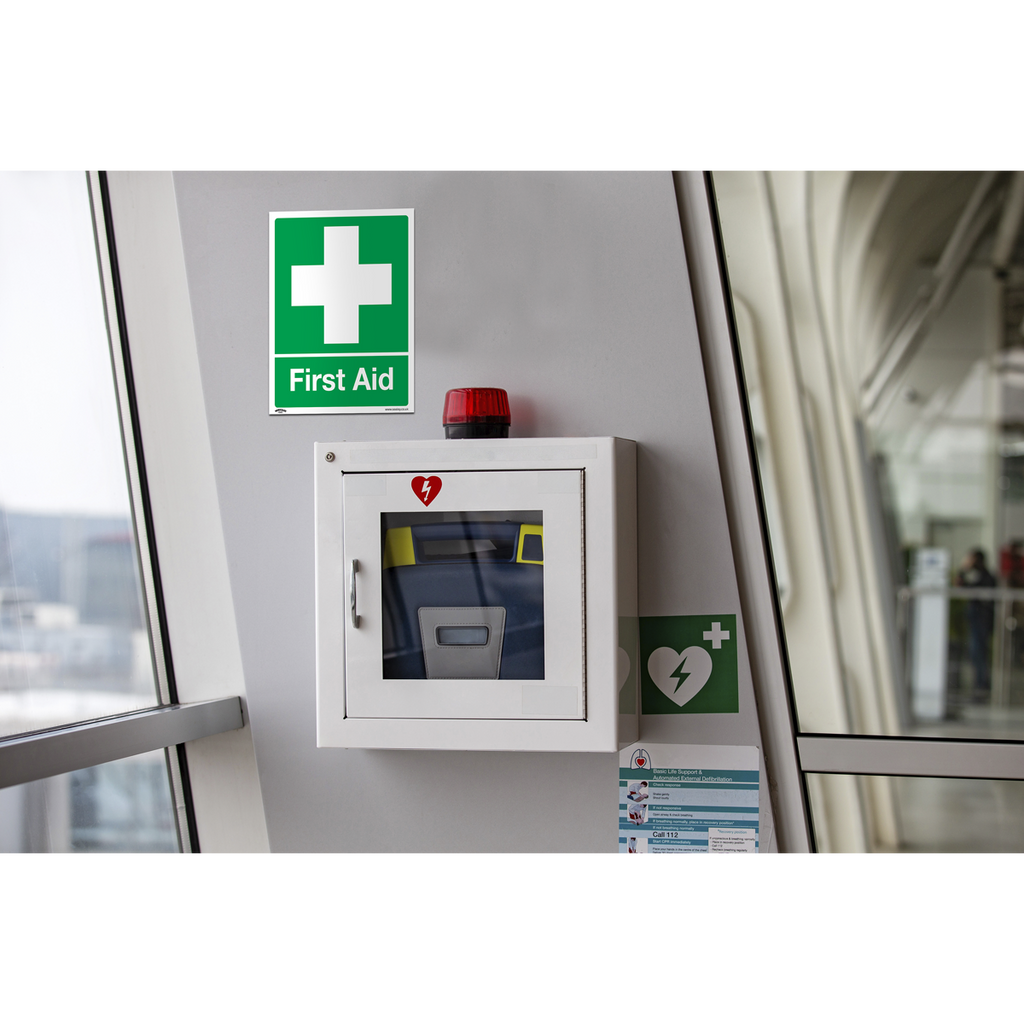 First Aid Safety Sign, Self-Adhesive Vinyl - Pack of 10 SS26V10