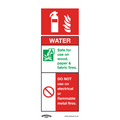 Water Fire Extinguisher Safety Sign, Self-Adhesive Vinyl - Pack of 10 SS27V10
