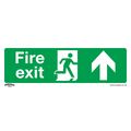 Fire Exit (Up) Safety Sign - Rigid Plastic SS28P1