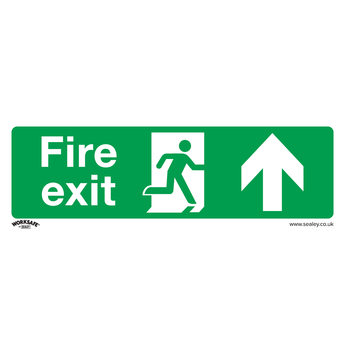 Fire Exit (Up) Safety Sign - Self-Adhesive Vinyl SS28V1