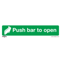 Push Bar To Open Safety Sign - Self-Adhesive Vinyl SS29V1