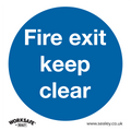 Fire Exit Keep Clear Safety Sign - Rigid Plastic SS2P1