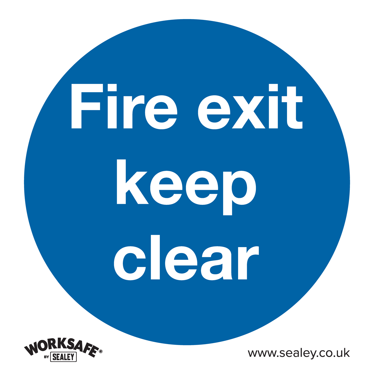 Fire Exit Keep Clear Safety Sign, Self-Adhesive Vinyl - Pack of 10 SS2V10