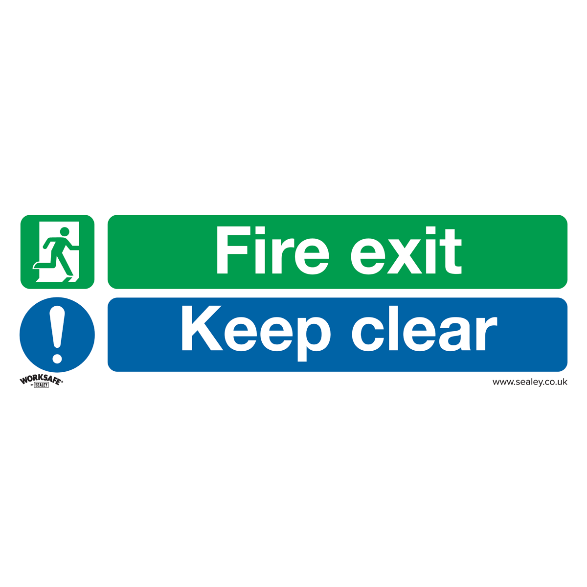Fire Exit Keep Clear (Large) Safety Sign - Self-Adhesive Vinyl SS32V1