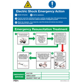 Electric Shock Emergency Action Safety Sign - Rigid Plastic SS33P1
