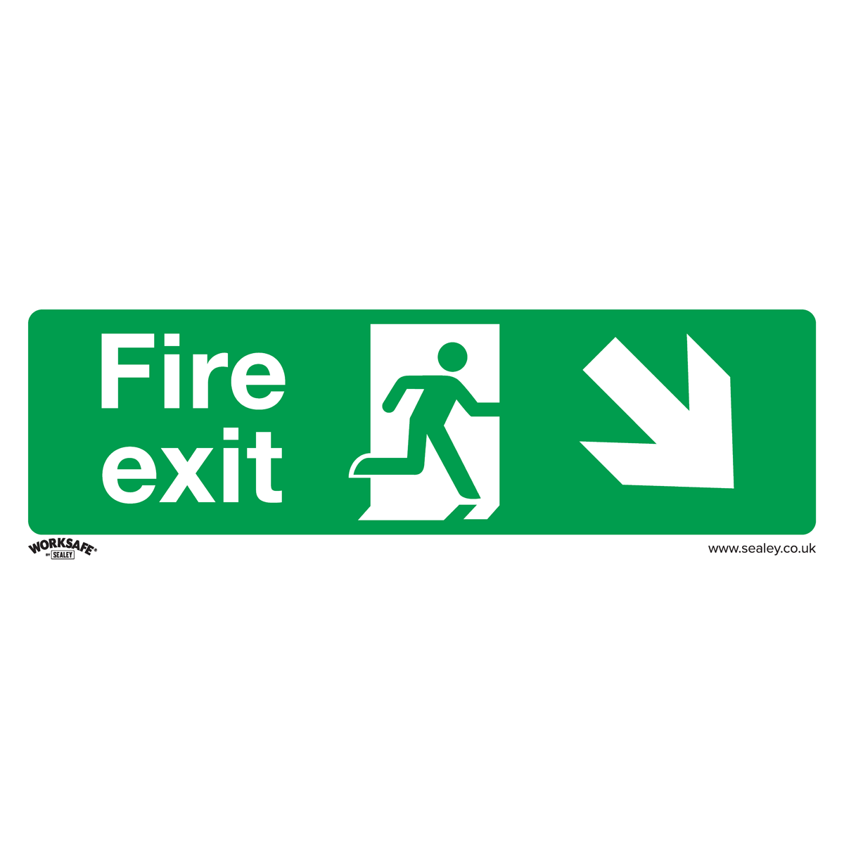 Fire Exit (Down Right) Safety Sign - Rigid Plastic SS36P1