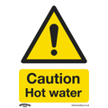 Caution Hot Water Safety Sign- Rigid Plastic SS38P1