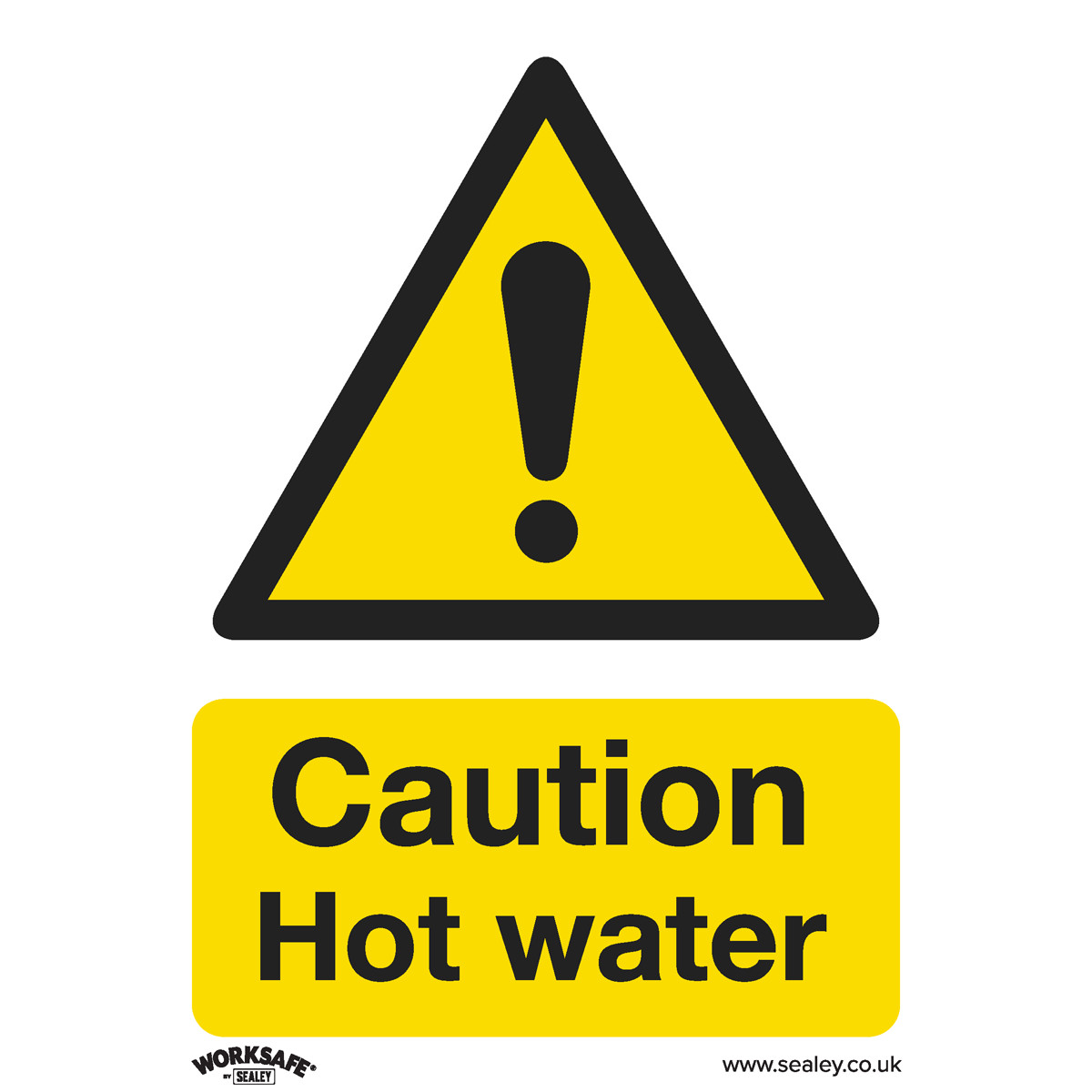 Caution Hot Water Safety Sign- Rigid Plastic SS38P1