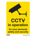 CCTV Safety Sign, Rigid Plastic - Pack of 10 SS40P10