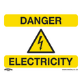 Danger Electricity Safety Sign - Rigid Plastic SS41P1