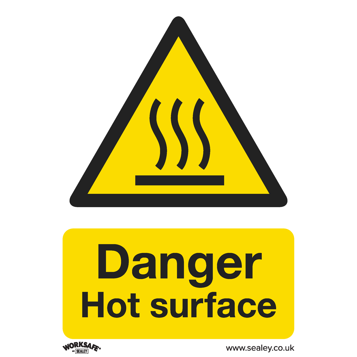 Danger Hot Surface Safety Sign - Rigid Plastic SS42P1