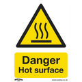 Danger Hot Surface Safety Sign - Self-Adhesive Vinyl SS42V1