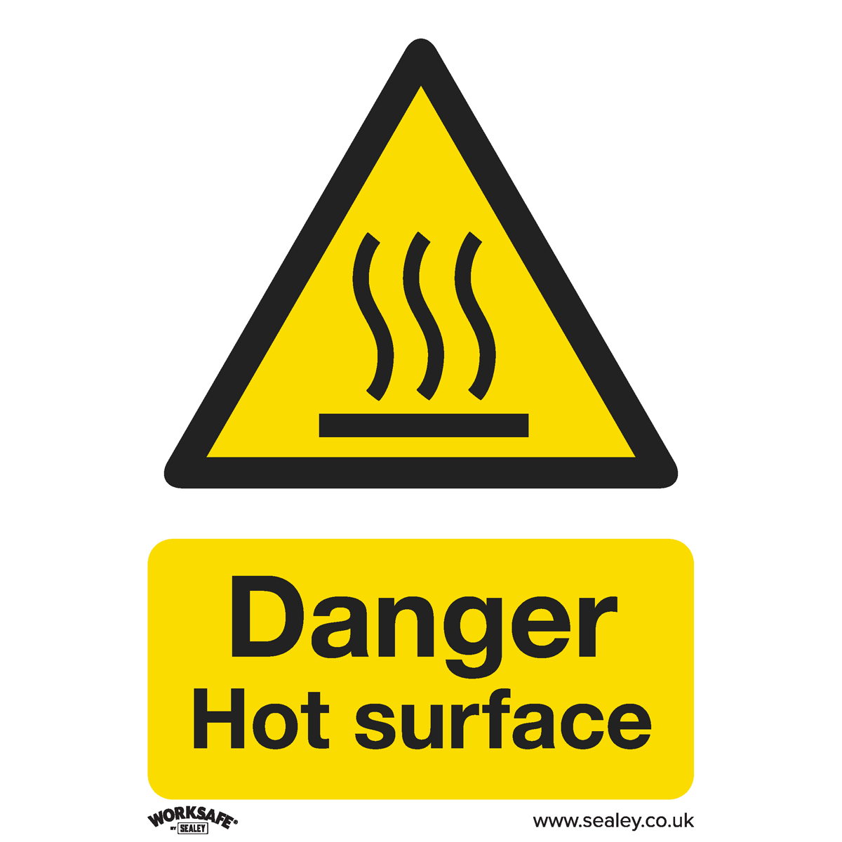 Danger Hot Surface Safety Sign - Self-Adhesive Vinyl SS42V1