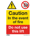 Caution Do Not Use Lift Safety Sign, Rigid Plastic - Pack of 10 SS43P10