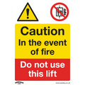 Caution Do Not Use Lift Safety Sign - Rigid Plastic SS43P1