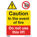 Caution Do Not Use Lift Safety Sign - Self-Adhesive Vinyl SS43V1