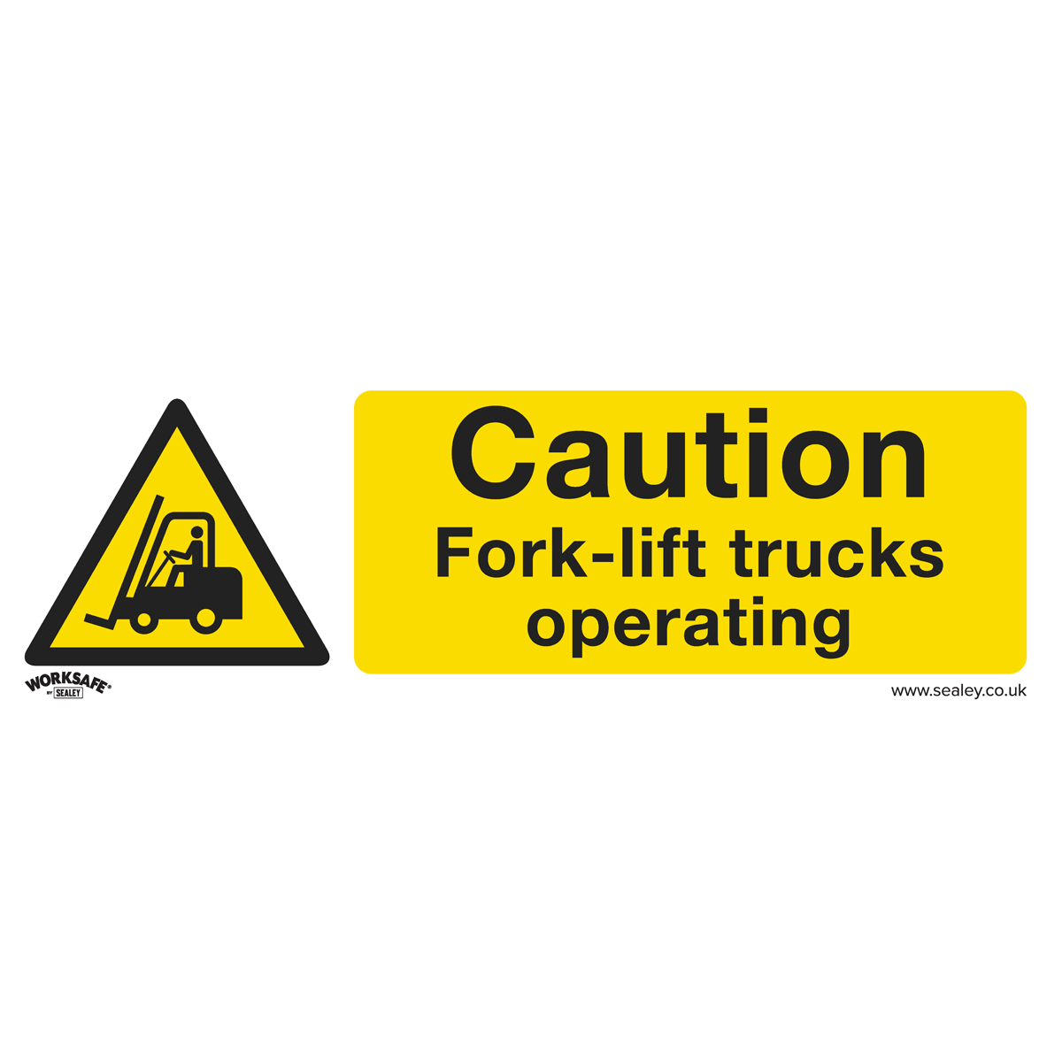Caution Fork-Lift Trucks Safety Sign - Rigid Plastic SS44P1