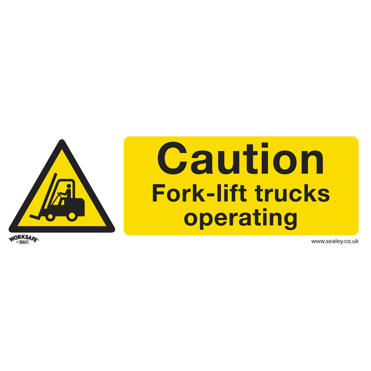 Caution Fork-Lift Trucks Safety Sign - Self-Adhesive Vinyl SS44V1