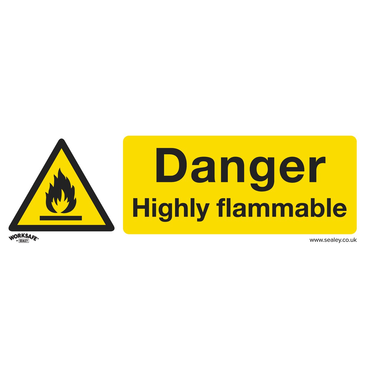 Danger Highly Flammable Safety Sign - Rigid Plastic SS45P1