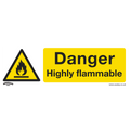 Danger Highly Flammable Safety Sign - Self-Adhesive Vinyl SS45V1