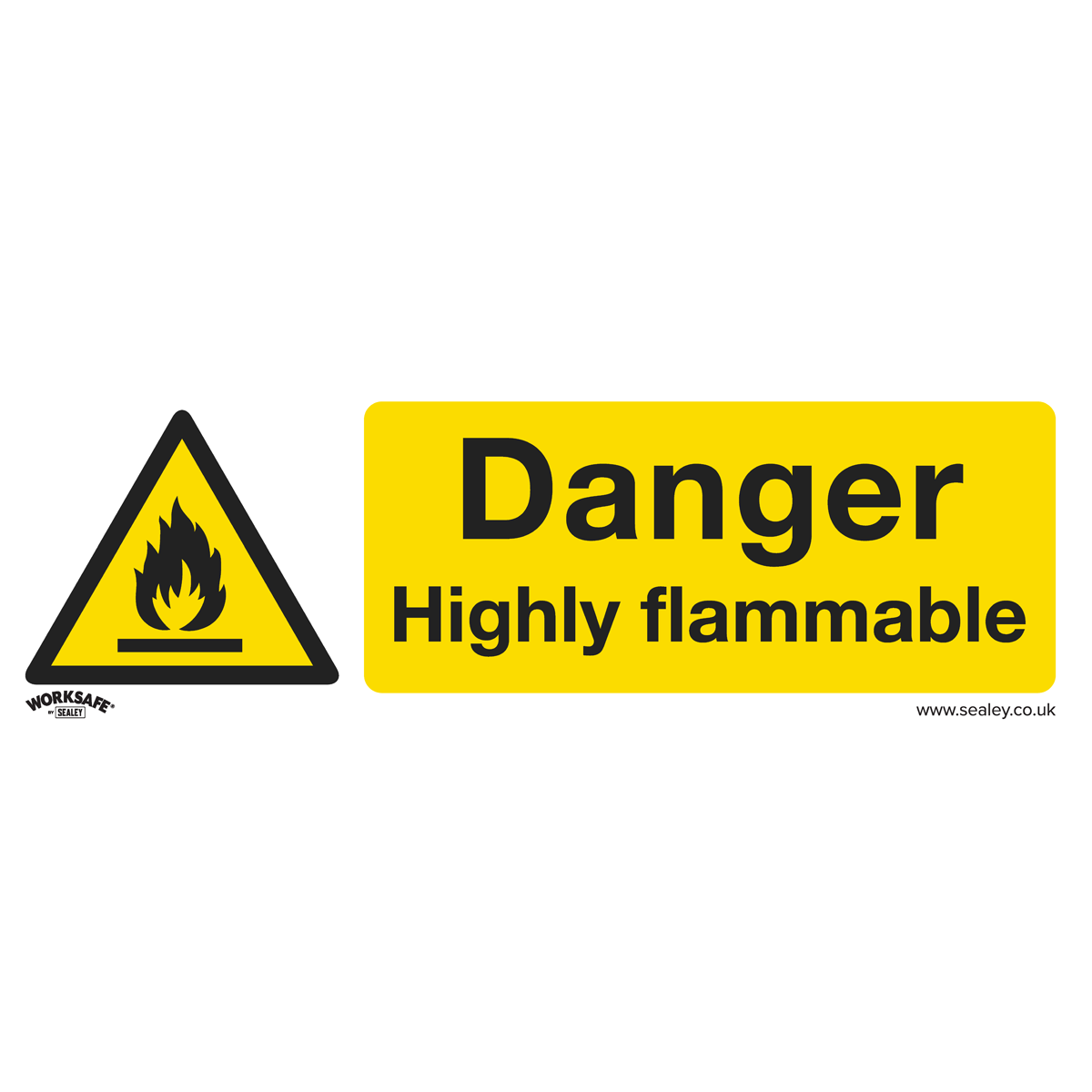 Danger Highly Flammable Safety Sign - Self-Adhesive Vinyl SS45V1