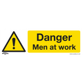 Danger Men At Work Safety Sign, Self-Adhesive Vinyl - Pack of 10 SS46V10