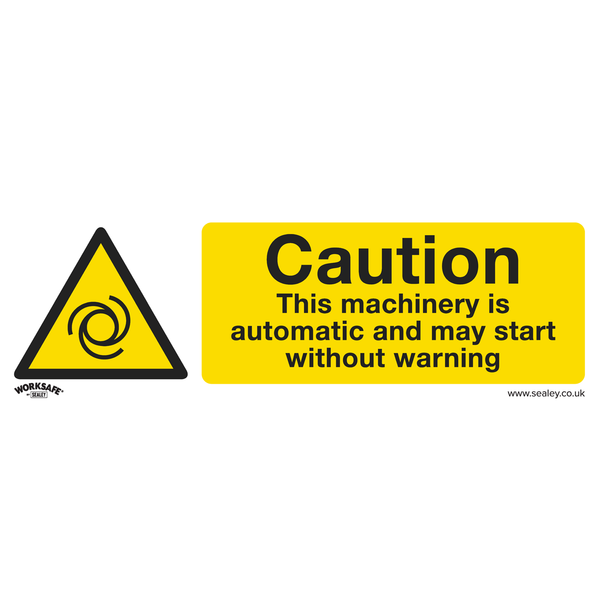 Caution Automatic Machinery Safety Sign - Rigid Plastic SS47P1
