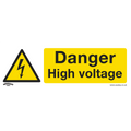 Danger High Voltage Safety Sign - Rigid Plastic SS48P1