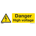 Danger High Voltage Safety Sign - Self-Adhesive Vinyl SS48V1