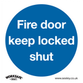 Fire Door Keep Locked Shut Safety Sign - Rigid Plastic SS4P1
