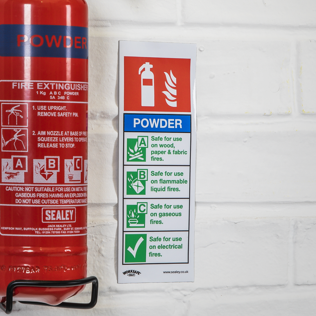 Powder Fire Extinguisher Safety Sign - Rigid Plastic SS52P1