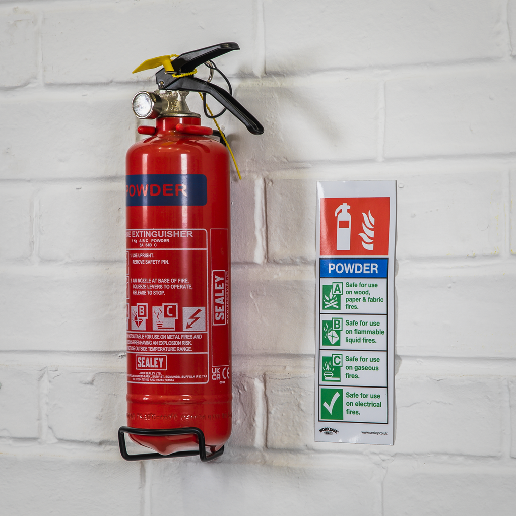 Powder Fire Extinguisher Safety Sign - Rigid Plastic SS52P1