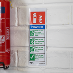 Powder Fire Extinguisher Safety Sign, Self-Adhesive Vinyl - Pack of 10 SS52V10