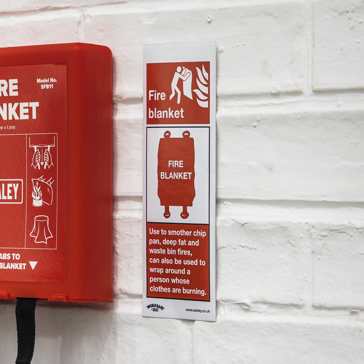Fire Blanket, Rigid Plastic Safety Sign - Pack of 10 SS53P10