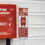 Fire Blanket Safety Sign, Self-Adhesive Vinyl - Pack of 10 SS53V10