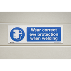 Wear Eye Protection When Welding Safety Sign, Self-Adhesive Vinyl - Pack of 10 SS54V10