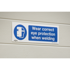 Wear Eye Protection When Welding Safety Sign, Self-Adhesive Vinyl - Pack of 10 SS54V10