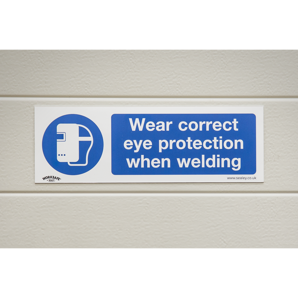 Wear Eye Protection When Welding Safety Sign - Self-Adhesive Vinyl SS54V1