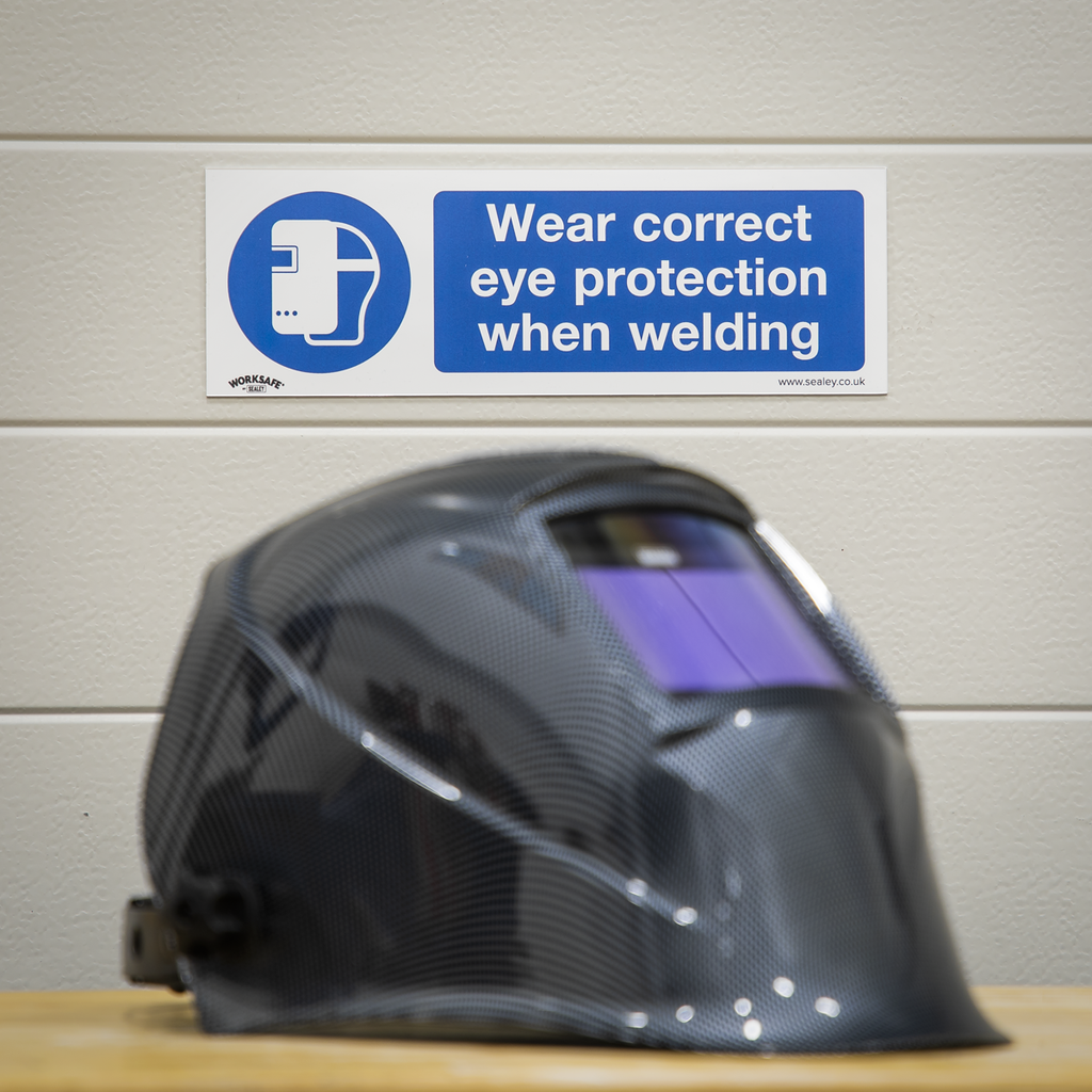 Wear Eye Protection When Welding Safety Sign - Self-Adhesive Vinyl SS54V1