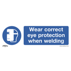 Wear Eye Protection When Welding Safety Sign - Self-Adhesive Vinyl SS54V1