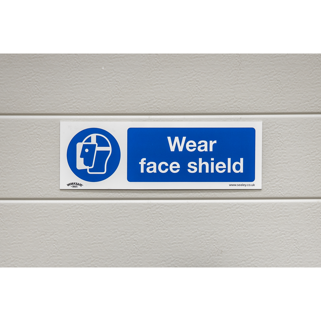 Wear Face Shield Safety Sign, Rigid Plastic - Pack of 10 SS55P10