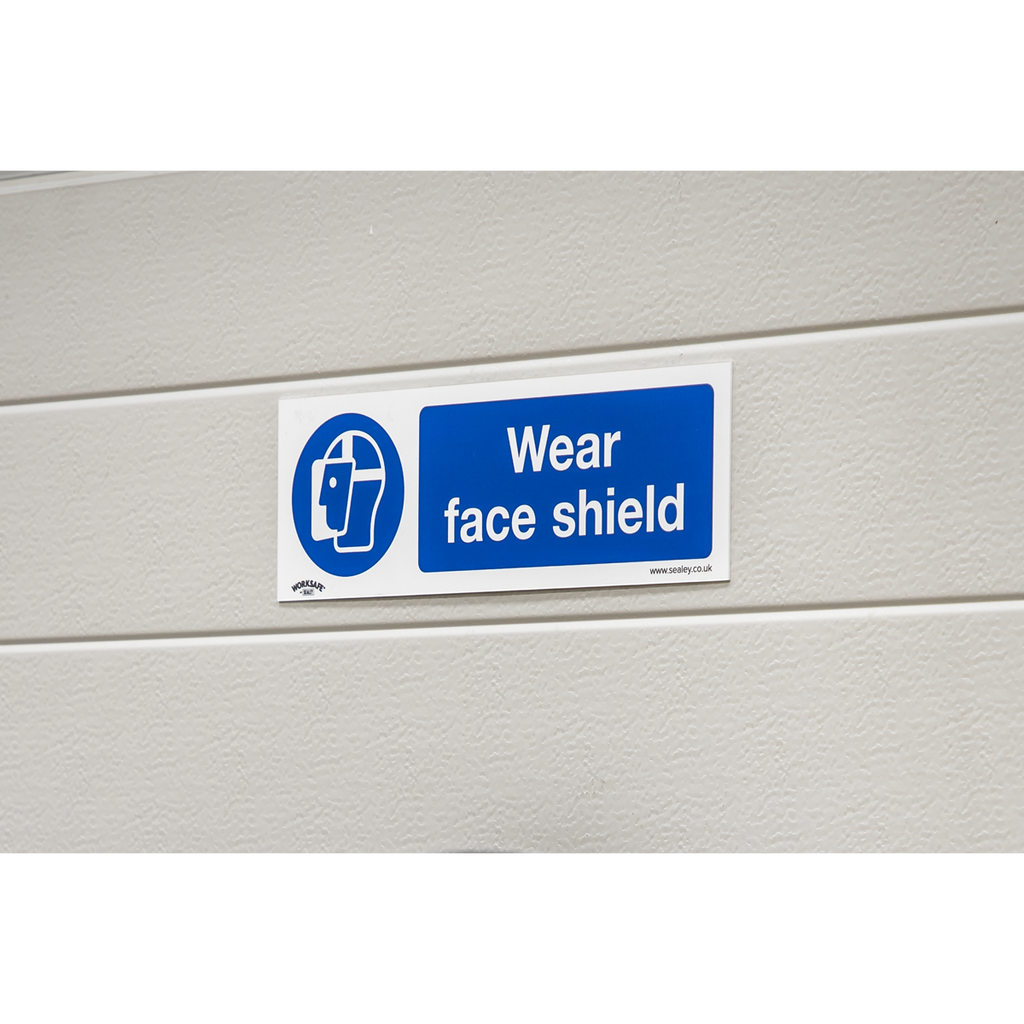 Wear Face Shield Safety Sign, Rigid Plastic - Pack of 10 SS55P10
