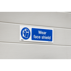 Wear Face Shield Safety Sign, Rigid Plastic - Pack of 10 SS55P10
