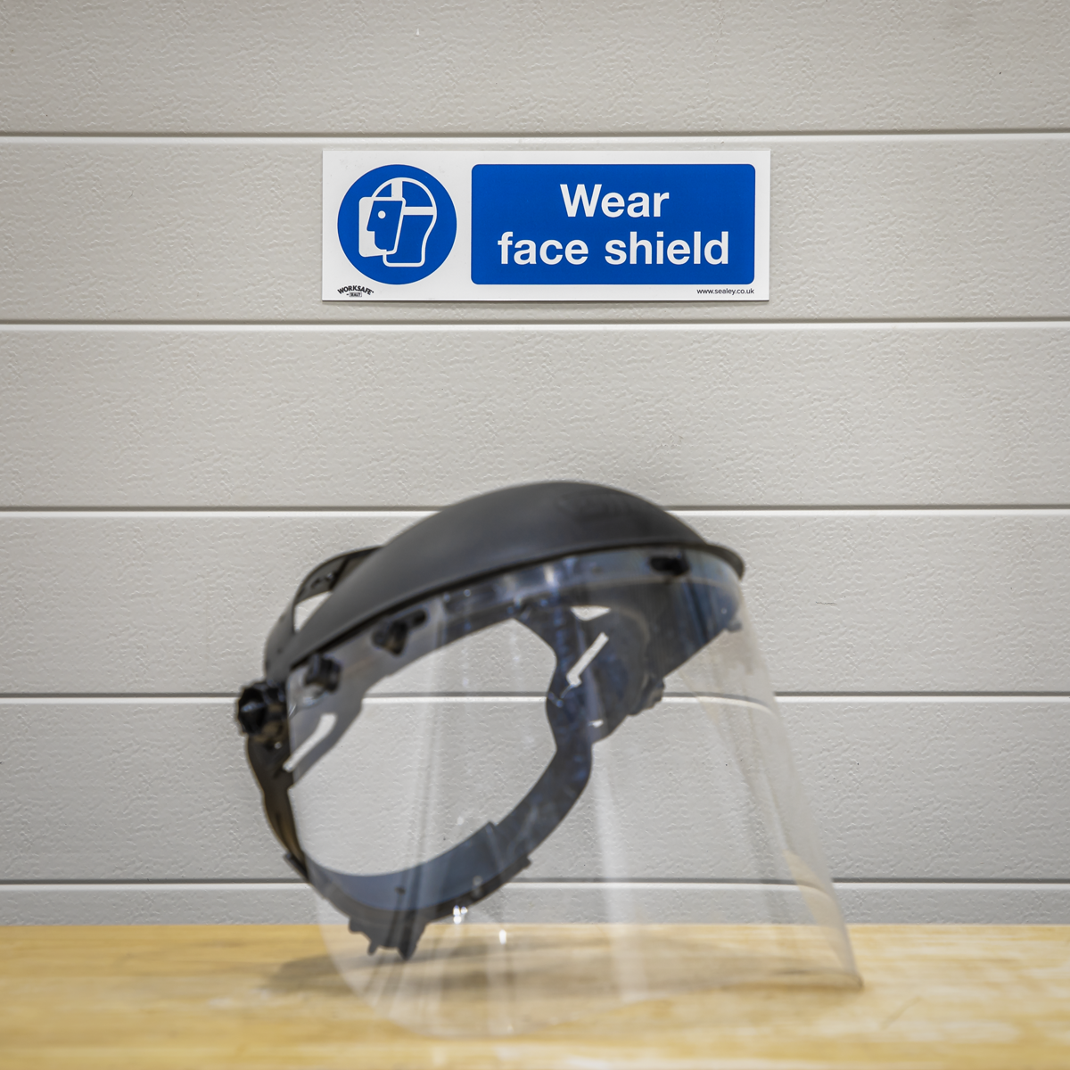 Wear Face Shield Safety Sign, Rigid Plastic - Pack of 10 SS55P10