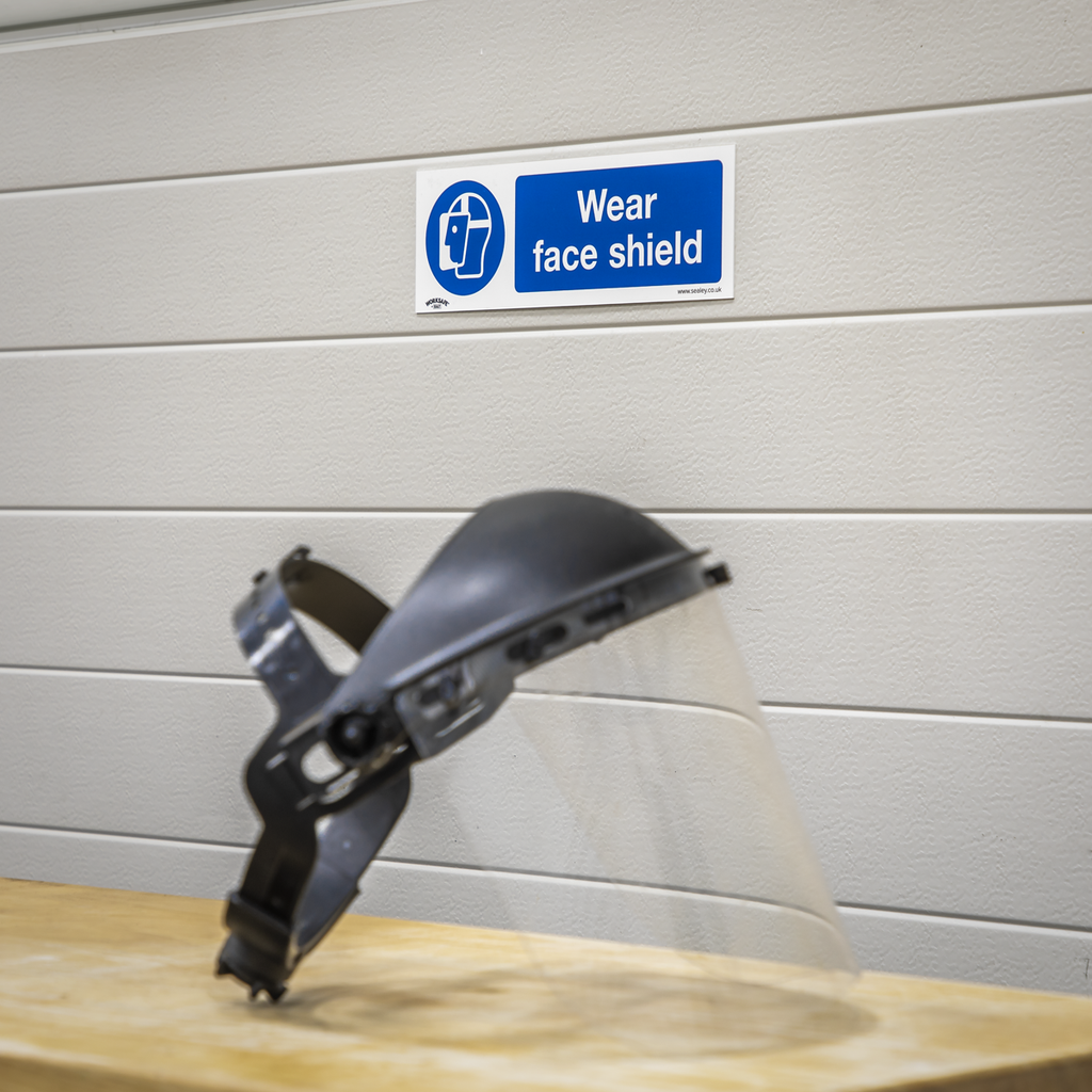 Wear Face Shield Safety Sign, Rigid Plastic - Pack of 10 SS55P10