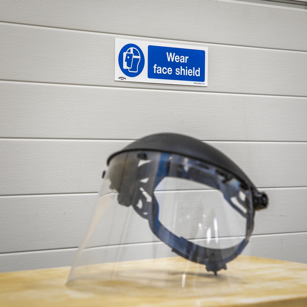 Wear Face Shield Safety Sign, Rigid Plastic - Pack of 10 SS55P10