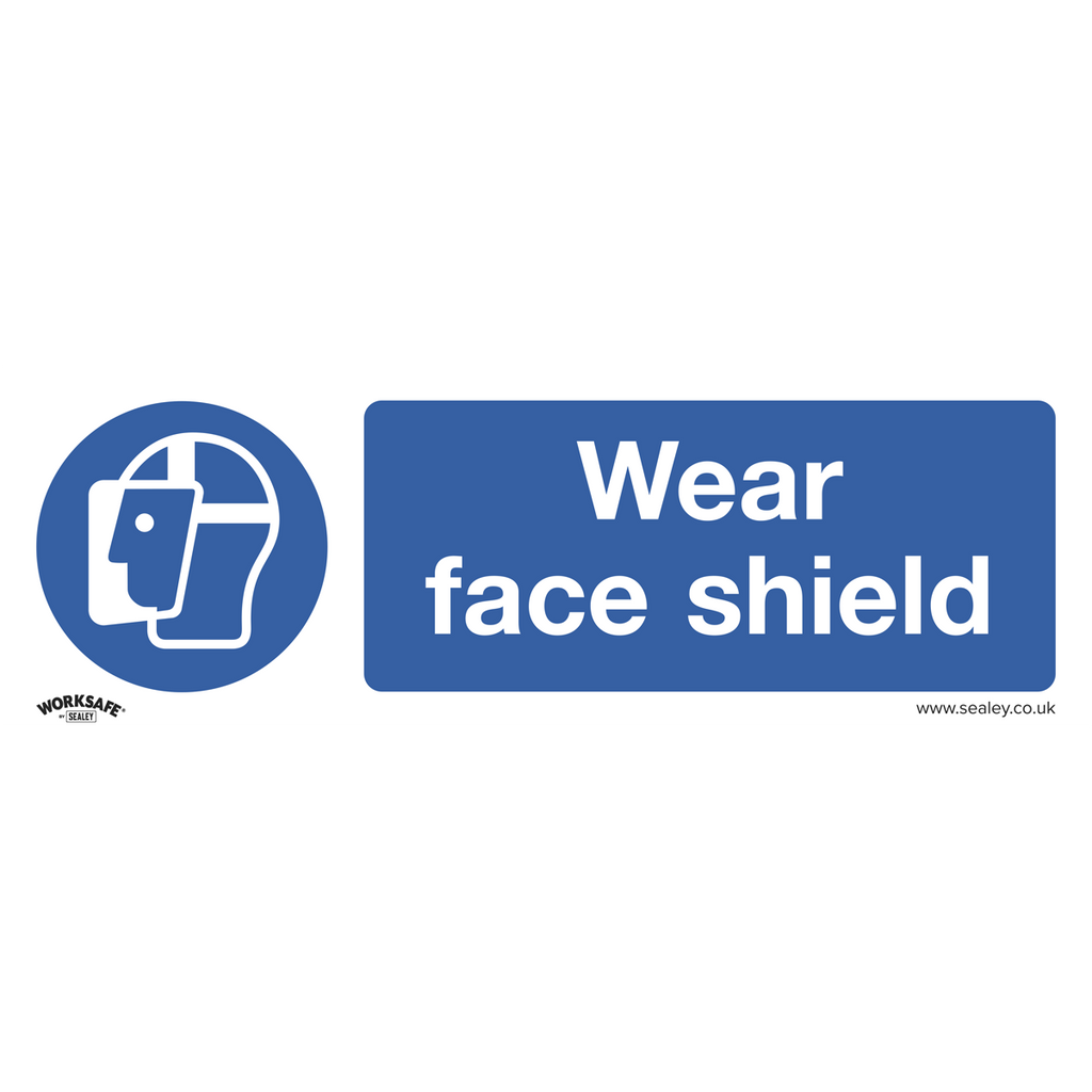 Wear Face Shield Safety Sign, Rigid Plastic - Pack of 10 SS55P10