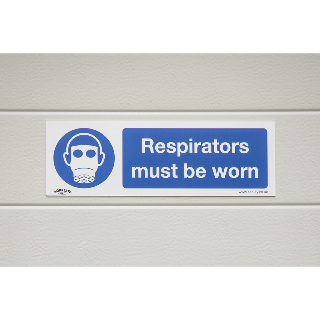 Respirators Must Be Worn Safety Sign, Rigid Plastic - Pack of 10 SS56P10