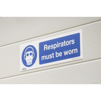Respirators Must Be Worn Safety Sign, Rigid Plastic - Pack of 10 SS56P10